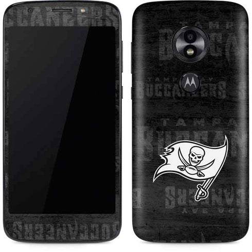 NFL Tampa Bay Buccaneers Black & White Moto E5 Play Skin